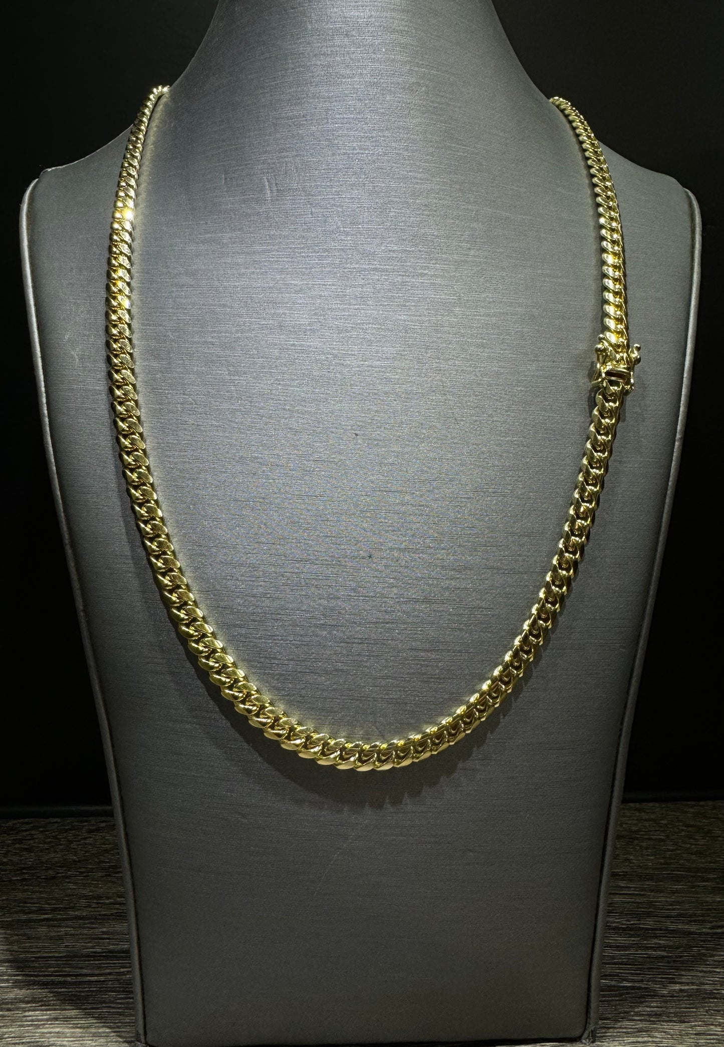 18K Gold Solid Miami Cuban Link Chain