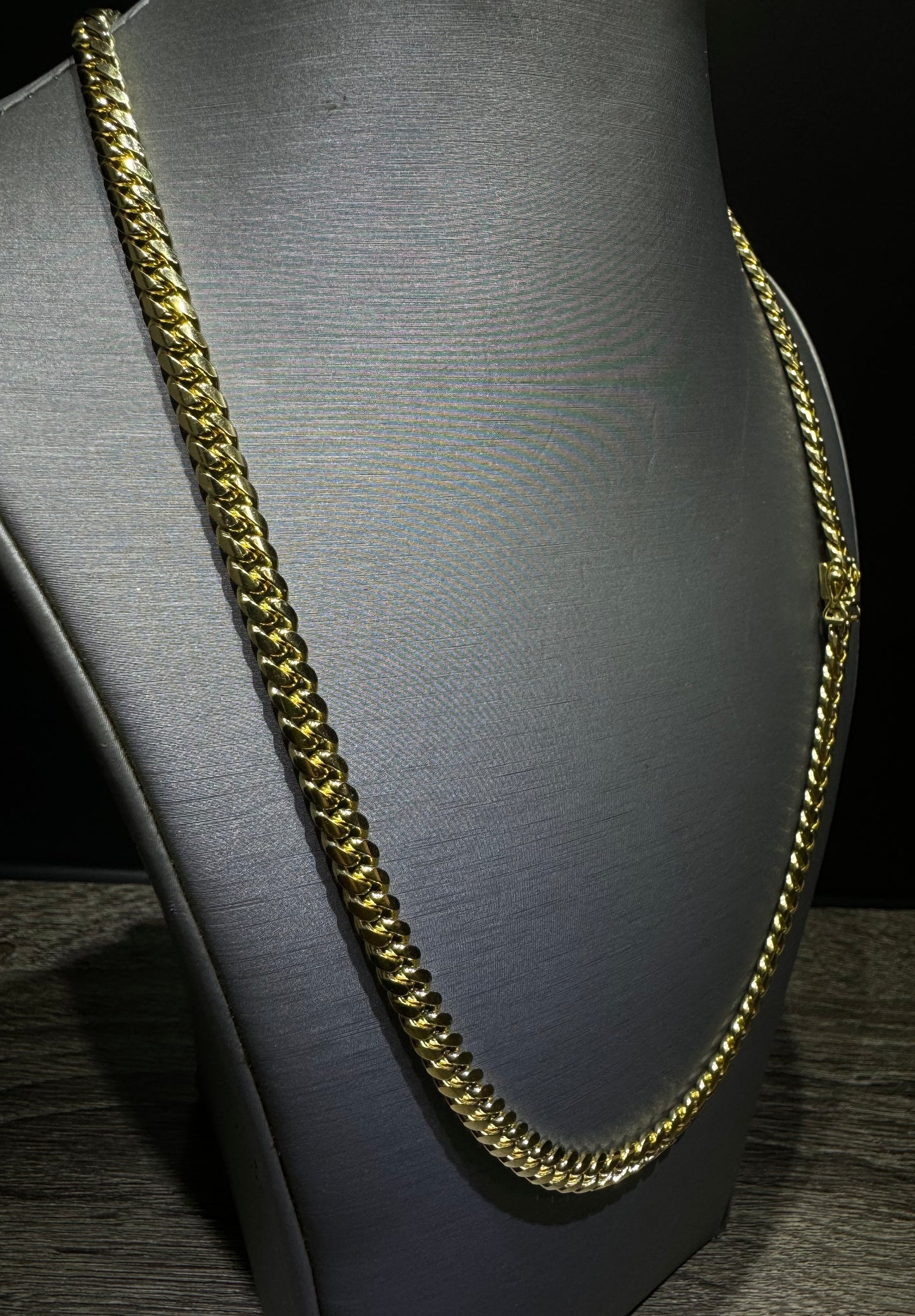 18K Gold Solid Miami Cuban Link Chain
