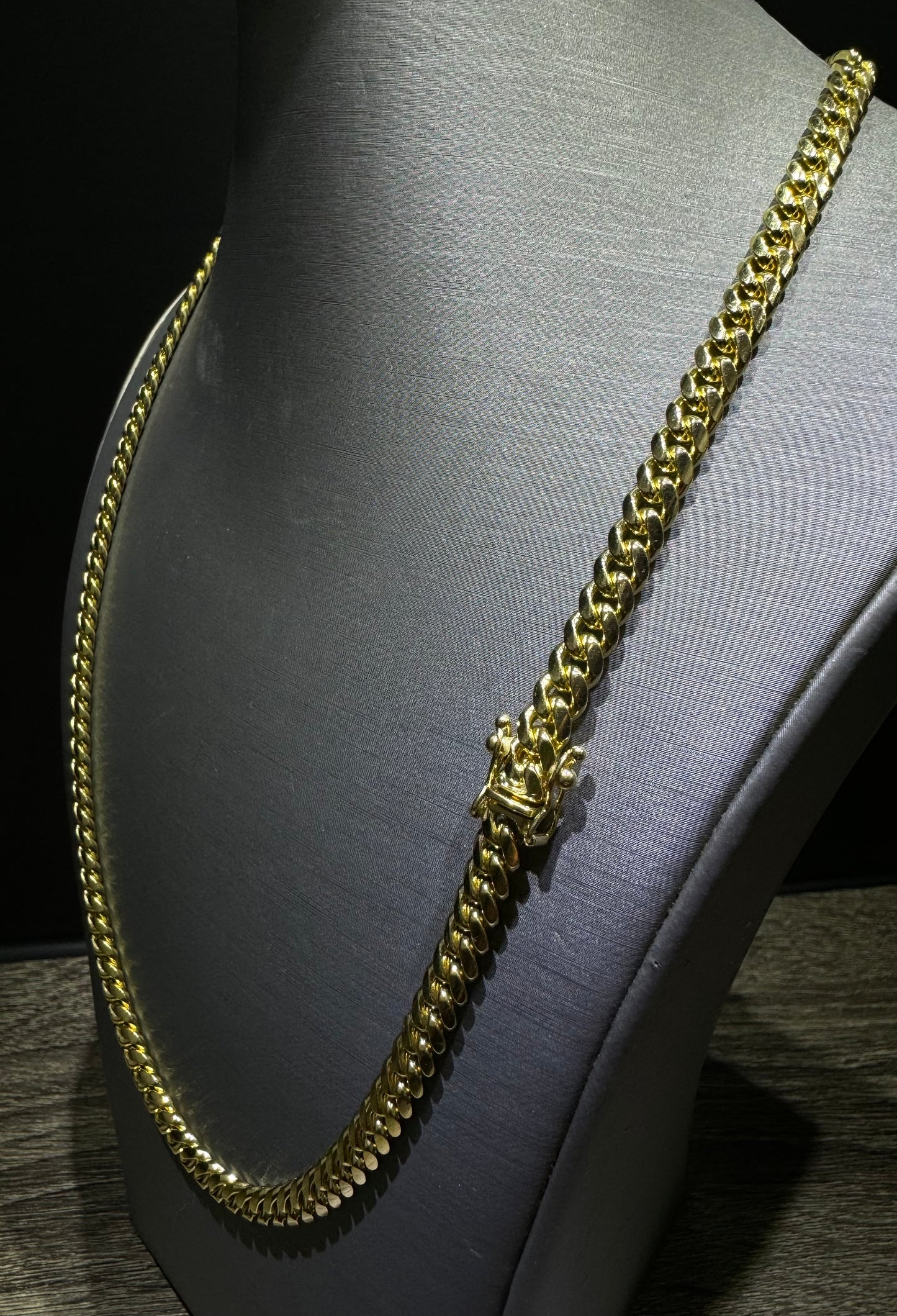 18K Gold Solid Miami Cuban Link Chain