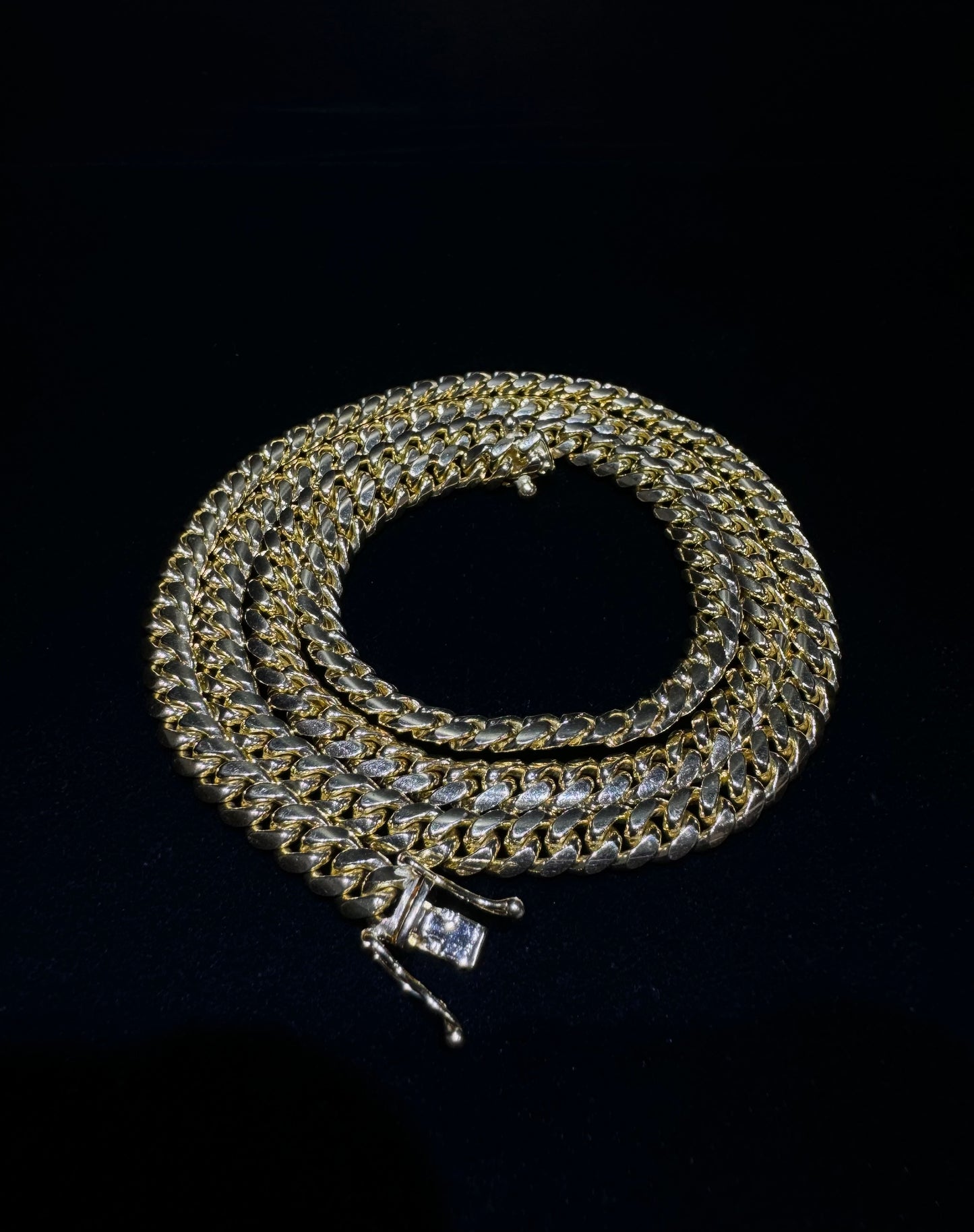 18K Gold Solid Miami Cuban Link Chain
