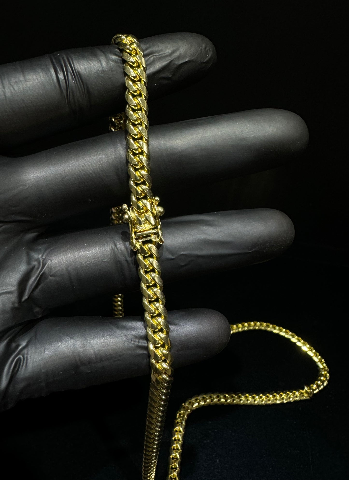 18K Gold Solid Miami Cuban Link Chain