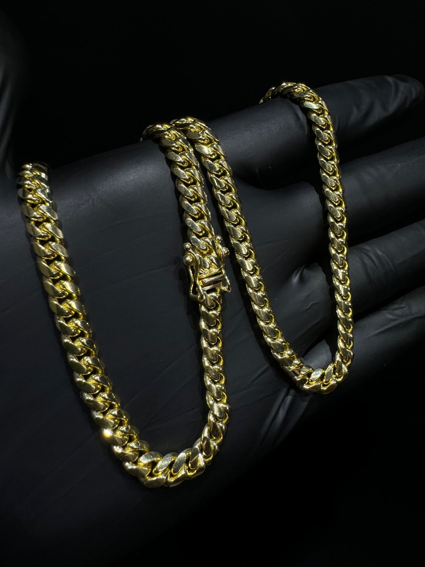 18K Gold Solid Miami Cuban Link Chain