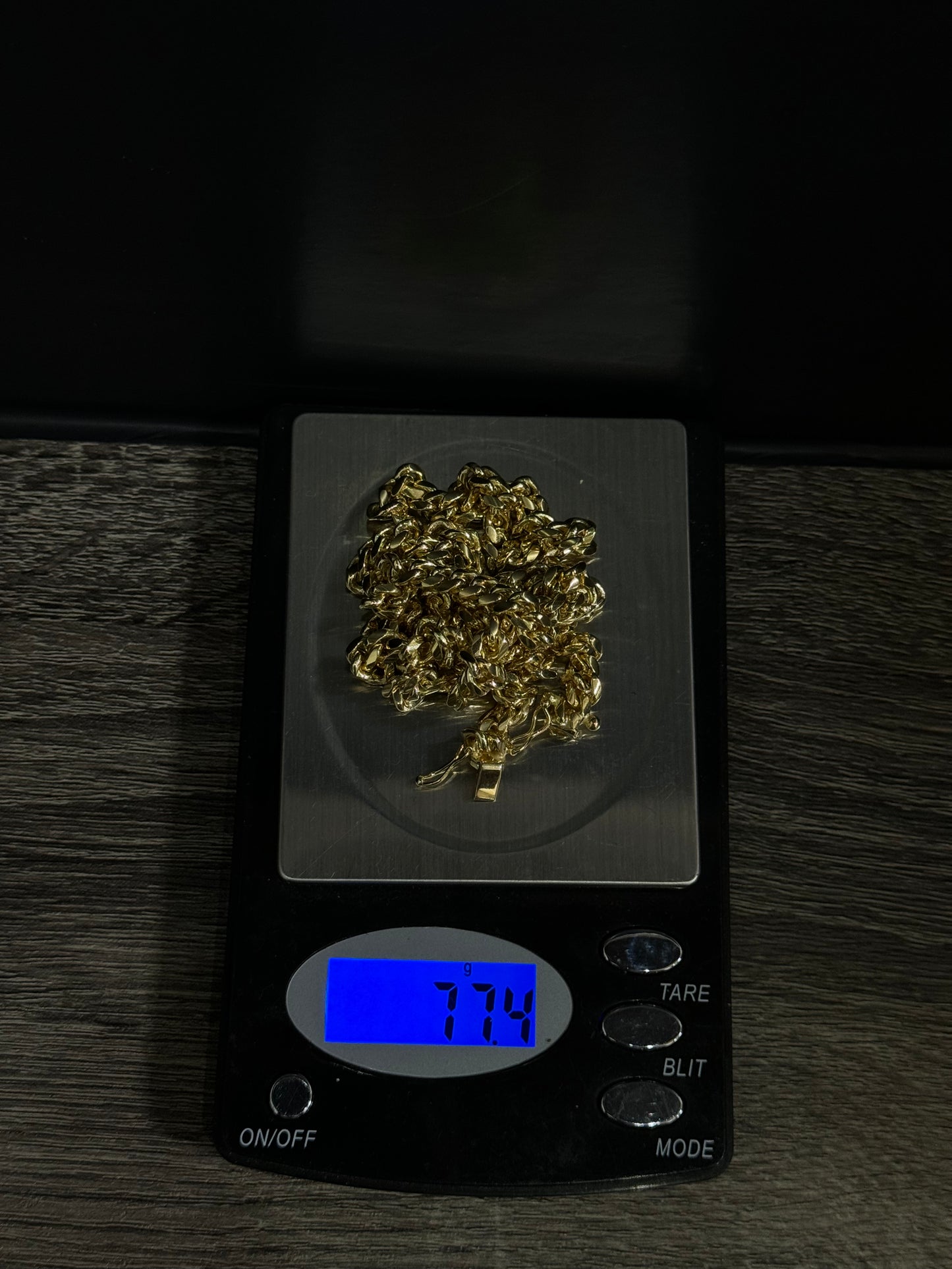 18K Gold Solid Miami Cuban Link Chain