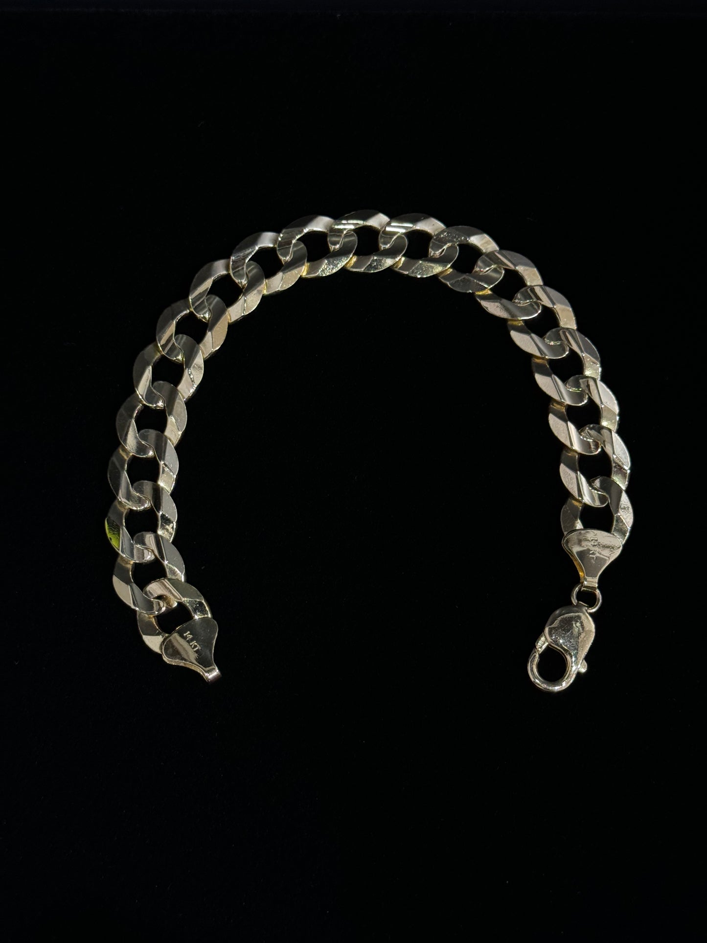 14K Gold Solid Flat Miami Cuban Link Bracelet