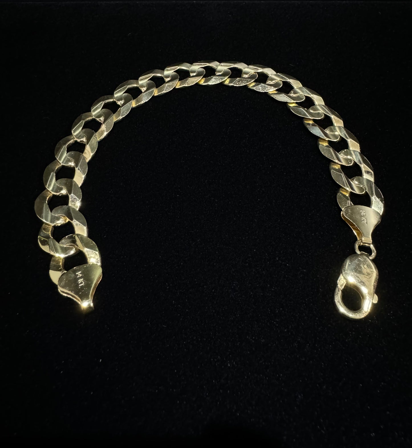 14K Gold Solid Flat Miami Cuban Link Bracelet