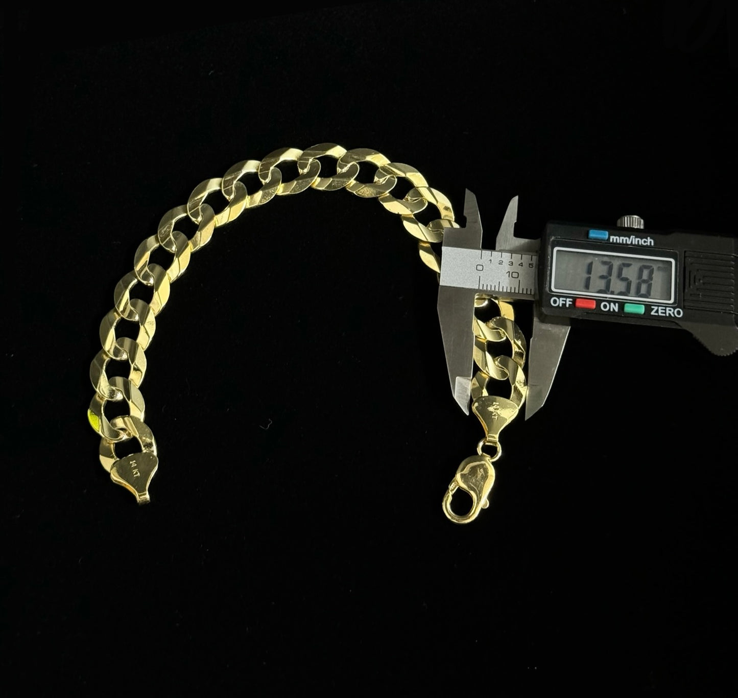 14K Gold Solid Flat Miami Cuban Link Bracelet