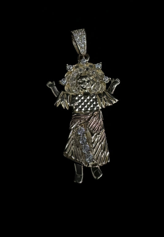 14K Gold Tri-Color Baby Jesus Pendant