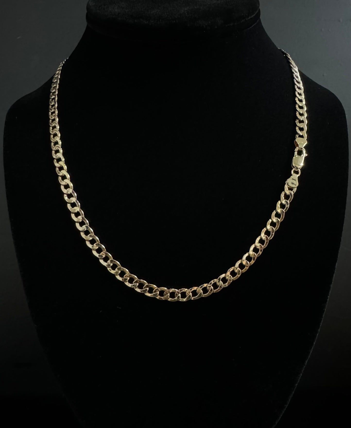 10K Gold Semi-Hollow Flat Cuban Link Chain