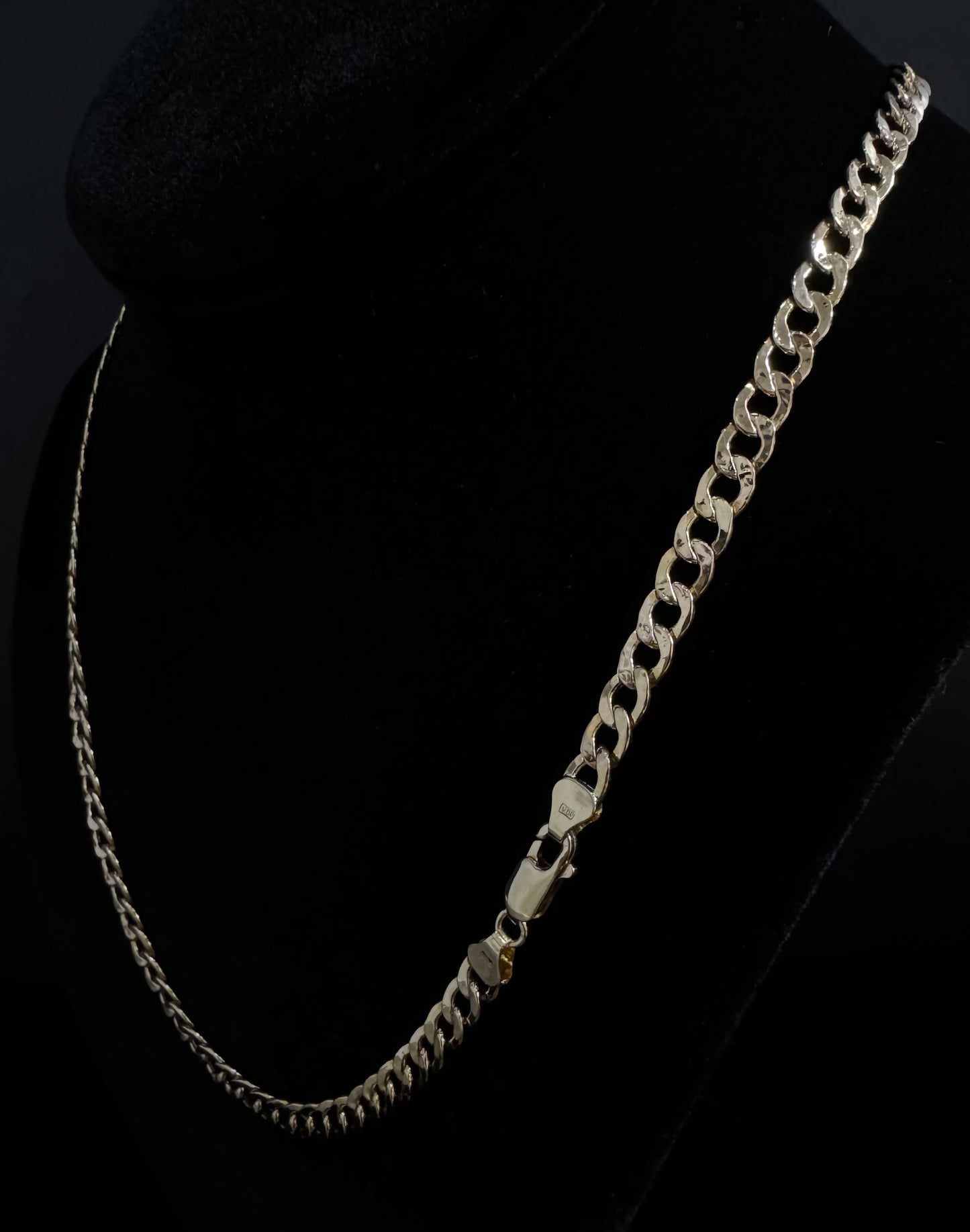 10K Gold Semi-Hollow Flat Cuban Link Chain