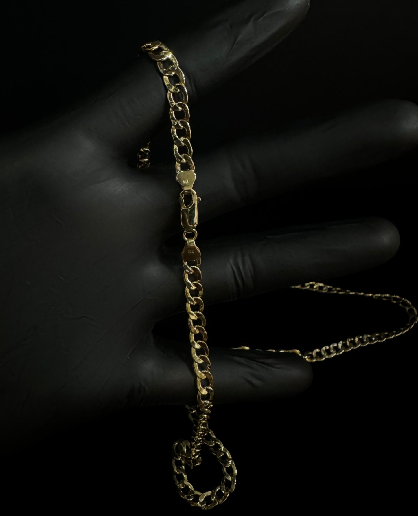 10K Gold Semi-Hollow Flat Cuban Link Chain