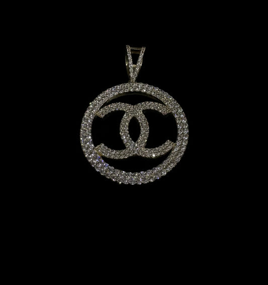 14K Gold Semi-Solid Chanel Pendant