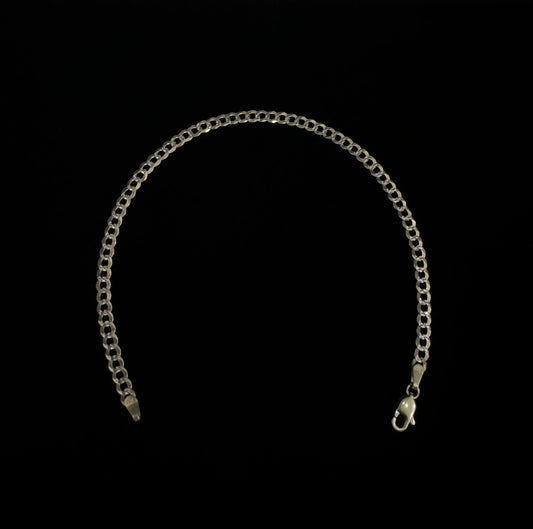 10k Gold Solid Two-Tone Flat Cuban Link Bracelet